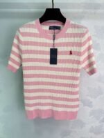 Ralph Lauren pony polo T-shirt striped knitted short sleeves Premium - Image 6