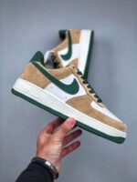 Nike Air Force 1’07 Low White Brown Green Air Force One Low-top Casual Sneakers