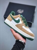 Nike Air Force 1’07 Low White Brown Green Air Force One Low-top Casual Sneakers - Image 4
