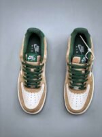 Nike Air Force 1’07 Low White Brown Green Air Force One Low-top Casual Sneakers - Image 2