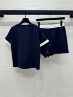 Loewe summer round neck short sleeve elastic waist shorts suit high quality version - Image 7