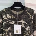 CHANEL Haute Couture Collection Gold Thread Bird and Flower Jacquard Pattern Premium Version - Image 2