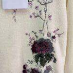 Dior new floral embroidery round neck pullover sweater 100% wool material - Image 8