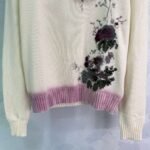Dior new floral embroidery round neck pullover sweater 100% wool material - Image 7