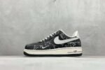 Nike & Louis Vuitton Joint Black Denim Air Force One Low-Top Casual Sneakers