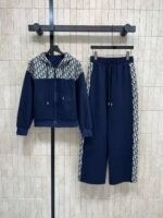 DIOR autumn new casual hooded sweatshirt + drawstring casual pants set high-quality clothing - Image 4
