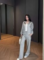 DIOR autumn new casual hooded sweatshirt + drawstring casual pants set high-quality clothing - Image 12