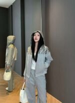 DIOR autumn new casual hooded sweatshirt + drawstring casual pants set high-quality clothing - Image 13