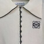Loewe 2025 early autumn new embroidered totem logo lapel long-sleeved cardigan - Image 8