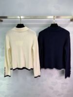 Loewe 2025 early autumn new embroidered totem logo lapel long-sleeved cardigan - Image 3