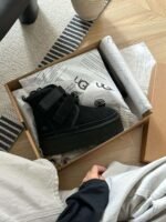 UGG autumn and winter new products height increase thick bottom double Velcro short boots pure wool - Image 7