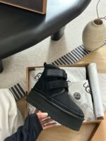 UGG autumn and winter new products height increase thick bottom double Velcro short boots pure wool - Image 14