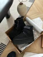 UGG autumn and winter new products height increase thick bottom double Velcro short boots pure wool - Image 5