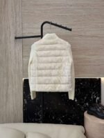 Moncler stand collar long sleeve knitted sleeve 90% white goose down down jacket - Image 10