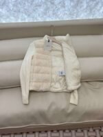 Moncler stand collar long sleeve knitted sleeve 90% white goose down down jacket - Image 11