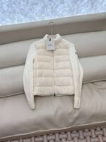 Moncler stand collar long sleeve knitted sleeve 90% white goose down down jacket - Image 8