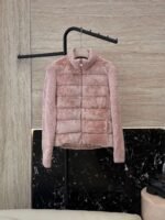 Moncler stand collar long sleeve knitted sleeve 90% white goose down down jacket - Image 3
