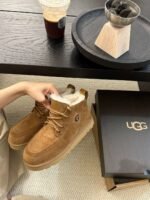 UGG New Autumn/Winter Men’s Lace-up G-Letter Wool Ankle Boots with Wool Lining - Image 8