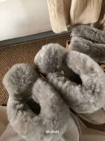 UGG autumn and winter new three-wear wool slippers sole thickness 4cm Wool material - Image 9