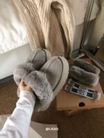 UGG autumn and winter new three-wear wool slippers sole thickness 4cm Wool material - Image 7