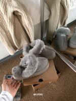 UGG autumn and winter new three-wear wool slippers sole thickness 4cm Wool material - Image 6