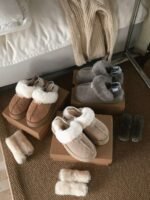 UGG autumn and winter new three-wear wool slippers sole thickness 4cm Wool material - Image 2