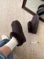 UGG winter new slip-on wool snow boots with increased height and thick sole 4.5cm - Image 12