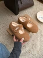 UGG New winter Mary Jane velvet shoes with wool lining - Image 6