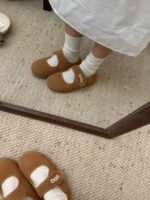 UGG New winter Mary Jane velvet shoes with wool lining - Image 3