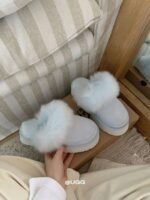 UGG Winter long wool slippers with inner wool material, 3.5cm thick sole - Image 11