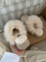 UGG Winter long wool slippers with inner wool material, 3.5cm thick sole - Image 2