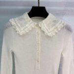 CHANEL New lace collar knit sweater, 100% pure wool fabric - Image 7