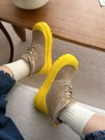 UGG New Winter Thick-Soled Lace-Up Boots with Colorful Shell Upper and Wool Lining - Image 11