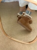 UGG Fall/Winter New Style Leather Buckle Taslin Snow Boots with Wool Lining - Image 3