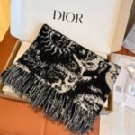 DIOR new sunflower cashmere scarf, premium version, size: 30x180cm - Image 6