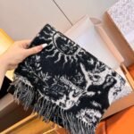DIOR new sunflower cashmere scarf, premium version, size: 30x180cm - Image 3
