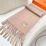Hermès double-sided cashmere scarf, premium version, made of cashmere material, size: 32 x 180cm - Image 9