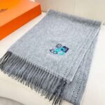 Hermès double-sided cashmere scarf, premium version, made of cashmere material, size: 32 x 180cm - Image 7