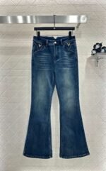 Valentino new distressed velvet flared jeans are of high quality.