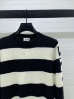 Celine Fall/Winter Striped Letter Knit Sweater, 30% Cashmere, 70% Wool Premium Sweater - Image 5