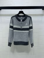 Loewe 2026 Spring Collection Half-Open Zipper Pullover Knit Sweater – Premium Apparel - Image 9
