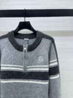 Loewe 2026 Spring Collection Half-Open Zipper Pullover Knit Sweater – Premium Apparel - Image 8