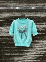Chanel 3D Letter Bow Knitted T-shirt - Image 6