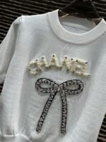Chanel 3D Letter Bow Knitted T-shirt - Image 4