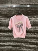 Chanel 3D Letter Bow Knitted T-shirt - Image 3