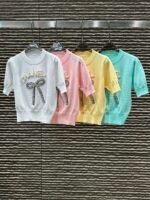 Chanel 3D Letter Bow Knitted T-shirt
