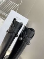 CELINE Autumn and Winter Long Martin Boots Premium Edition 5cm Thick Calfskin Material - Image 4