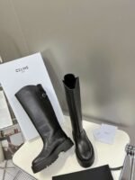 CELINE Autumn and Winter Long Martin Boots Premium Edition 5cm Thick Calfskin Material - Image 3