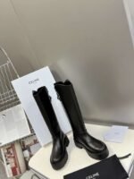 CELINE Autumn and Winter Long Martin Boots Premium Edition 5cm Thick Calfskin Material - Image 2