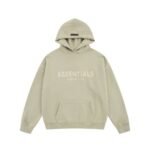 ESSENTIALS FEAR OF GOD Double-line flocking print plus velvet hooded sweatshirt - Image 6